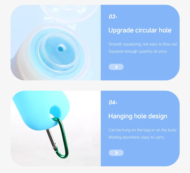 90ml Translucent Hole Shaped Silicone Travel Bottle