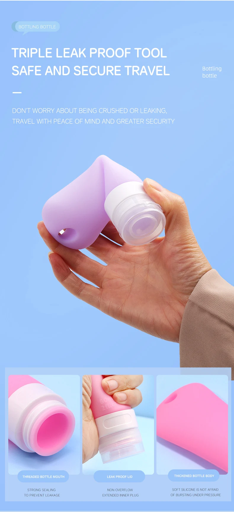 90ml Translucent Hole Shaped Silicone Travel Bottle