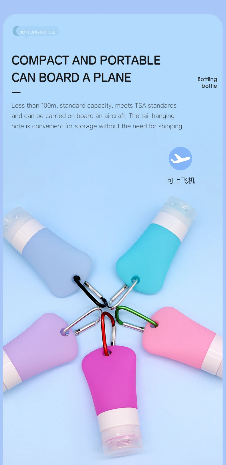90ml Translucent Hole Shaped Silicone Travel Bottle