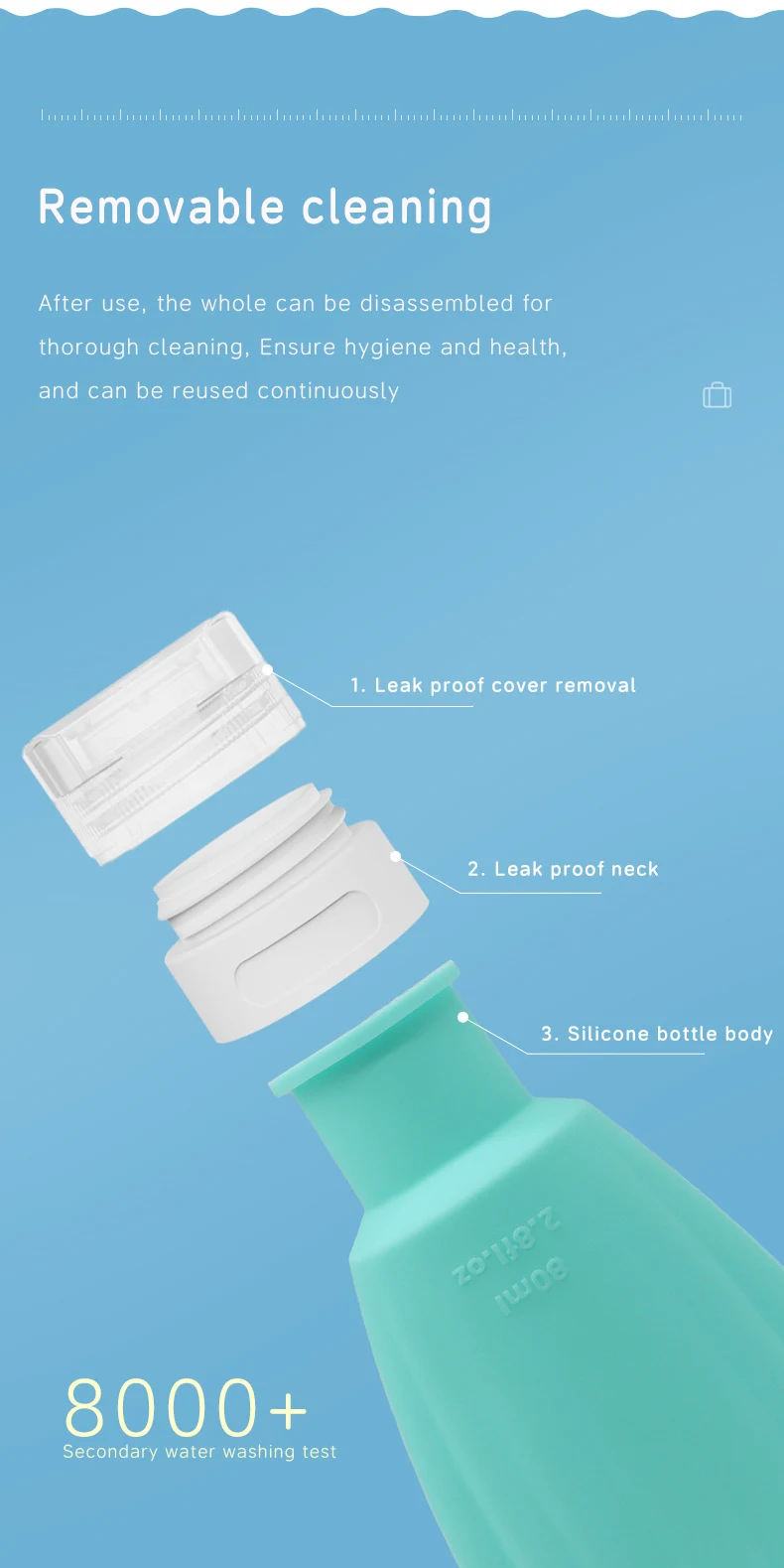 60ml Scallop Style Silicone Travel Cosmetic Bottle